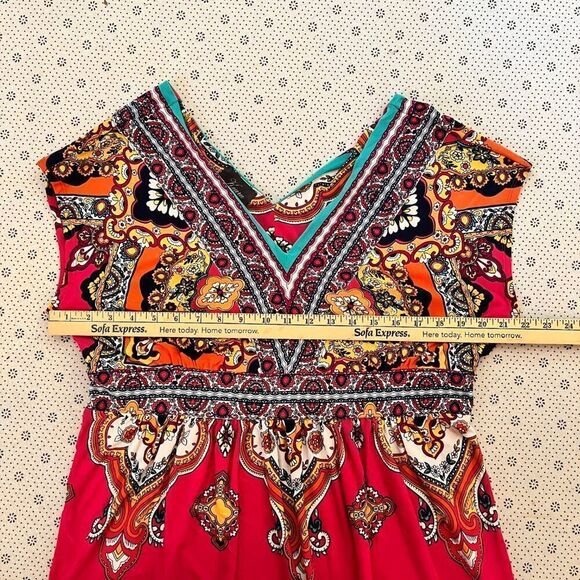 Kiara XL Pink Boho Midi Dress - Picture 7 of 10